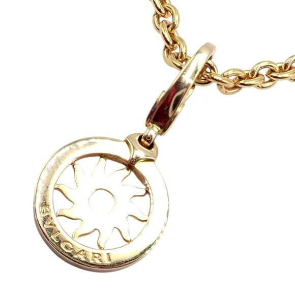 Authentic! Bvlgari Bulgari 18k Yellow Gold 19.5" Tondo Sun Pendant Necklace - Picture 12 of 12